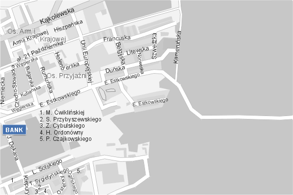 Mapa ( Plan ) Leszna. Warstwa Bankowa Leszno. Leszno - Wielkopolska.  
  
   Warstwa bankowa prezentuje wybrane lokalizacje leszczyskich bankw w postaci umieszczonego znaku graficznego BANK. Po najechaniu kursorem myszy na znak graficzny pojawia si nazwa i adres lokalizowanego banku (IE), a po klikniciu w niektre loga otwiera dodatkowe okienko z opisem banku i danymi teleadresowymi. Mapa wykonana jest w skali 1:10 000 - warstwa bankowa.

Leszno - warstwa bankowa ( BANK ) Internetowego Planu Leszna serwisu Cyber Wielkopolska.