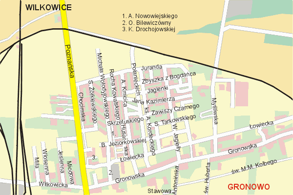 Mapa ( Plan ) Leszna. Warstwa gwna. Leszno - Wielkopolska.    
   Warstwa gwna prezentuje ukad ulic Leszna, oraz okolicznych miejscowoci. Zaznaczono: gwne trasy komunikacyjne, trasy przelotowe Leszna, jeziora, rzeki, trasy kolejowe, tereny zielone, przemysowe i zarysy zabudowa. Mapa wykonana jest w skali 1:10 000 - warstwa podstawowa oraz w wikszych skalach.

Leszno - warstwa gwna Internetowego Planu Leszna serwisu Cyber Wielkopolska.