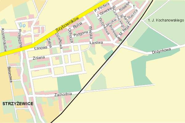 Mapa ( Plan ) Leszna. Warstwa gwna. Leszno - Wielkopolska.    
   Warstwa gwna prezentuje ukad ulic Leszna, oraz okolicznych miejscowoci. Zaznaczono: gwne trasy komunikacyjne, trasy przelotowe Leszna, jeziora, rzeki, trasy kolejowe, tereny zielone, przemysowe i zarysy zabudowa. Mapa wykonana jest w skali 1:10 000 - warstwa podstawowa oraz w wikszych skalach.

Leszno - warstwa gwna Internetowego Planu Leszna serwisu Cyber Wielkopolska.
