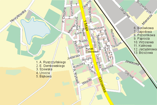 Mapa ( Plan ) Leszna. Warstwa gwna. Leszno - Wielkopolska.    
   Warstwa gwna prezentuje ukad ulic Leszna, oraz okolicznych miejscowoci. Zaznaczono: gwne trasy komunikacyjne, trasy przelotowe Leszna, jeziora, rzeki, trasy kolejowe, tereny zielone, przemysowe i zarysy zabudowa. Mapa wykonana jest w skali 1:10 000 - warstwa podstawowa oraz w wikszych skalach.

Leszno - warstwa gwna Internetowego Planu Leszna serwisu Cyber Wielkopolska.