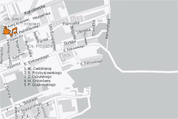 Mapa ( Plan ) Leszna. Turystyczne Leszno. Leszno - Wielkopolska.  
  
   Warstwa turystyczna prezentuje lokalizacje obiektw turystycznych (zabytki, muzea, punkty widokowe, itp.) na terenie Leszna. Mapa wykonana jest w skali 1:10 000 - warstwa turystyczne Leszno.

Leszno - warstwa turystyczna Internetowego Planu Leszna serwisu Cyber Wielkopolska.